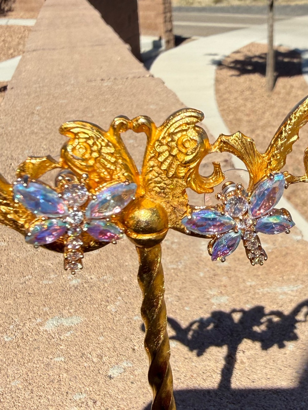 AB Aurora Borealis Crystal Rhinestone Cluster Earrings – Iridescent Marquise